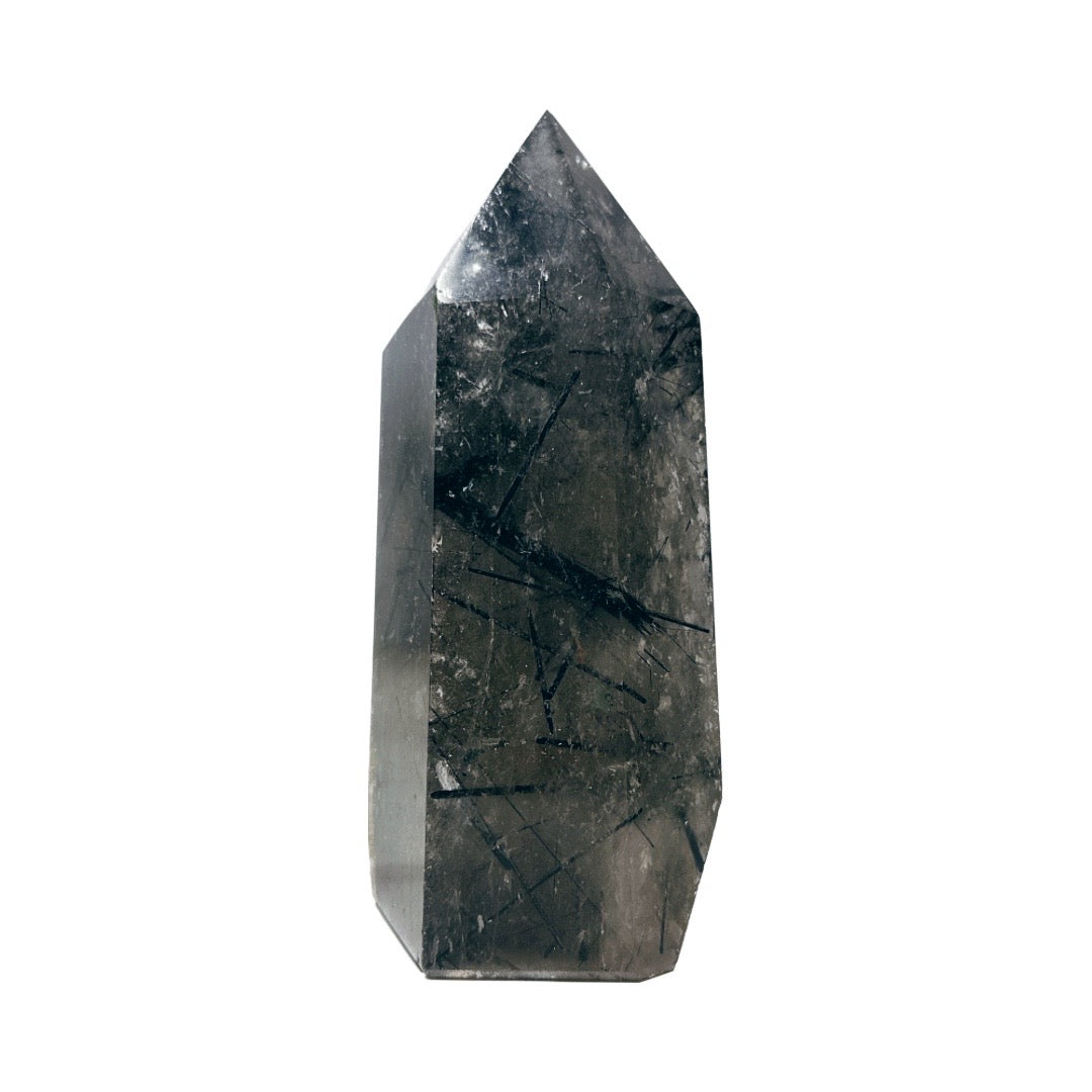 Black Rutile (Tourmalinated Quartz) Tower