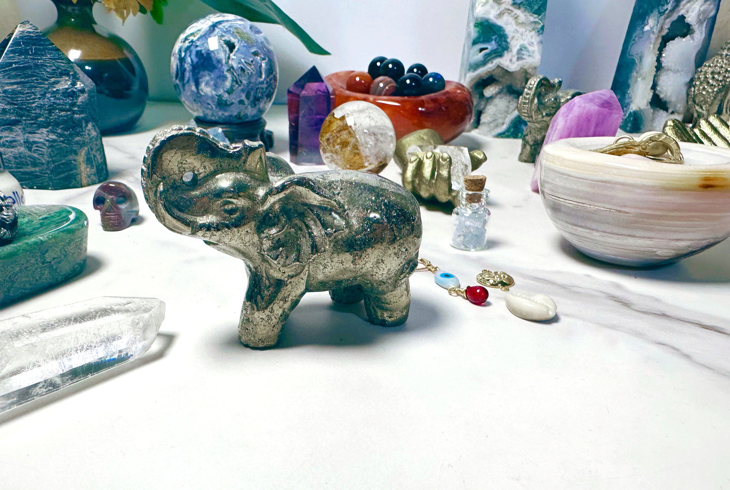 Pyrite Elephant Talisman