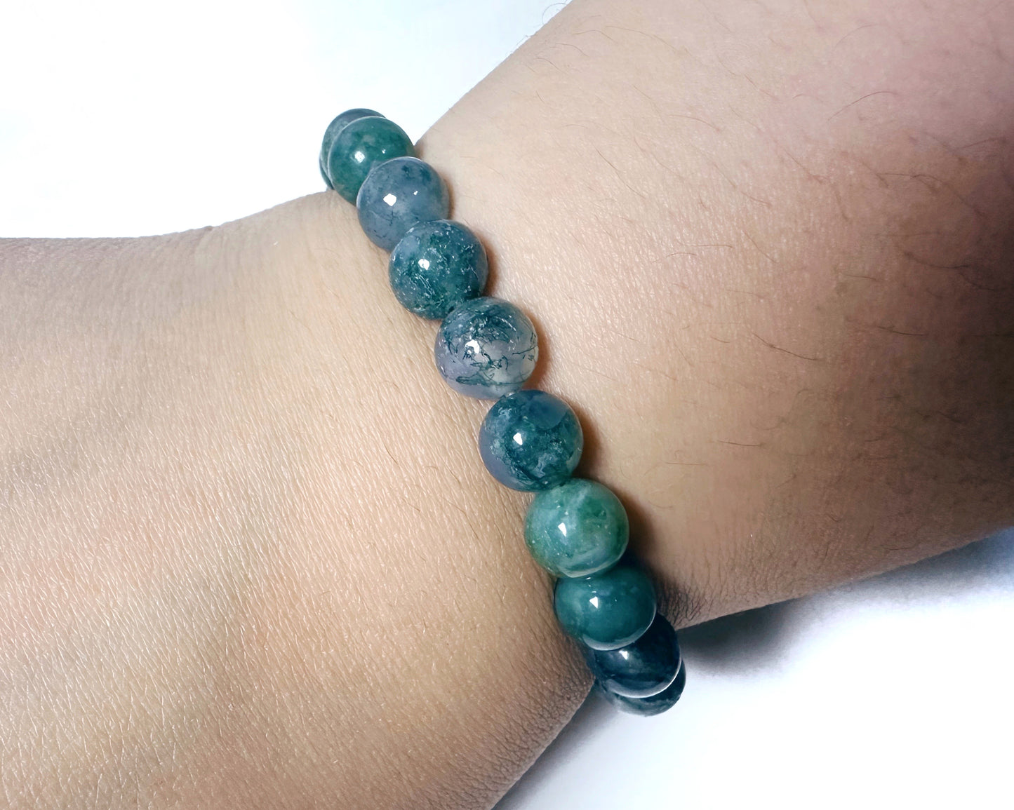 Moss Agate Beaded Bracelet