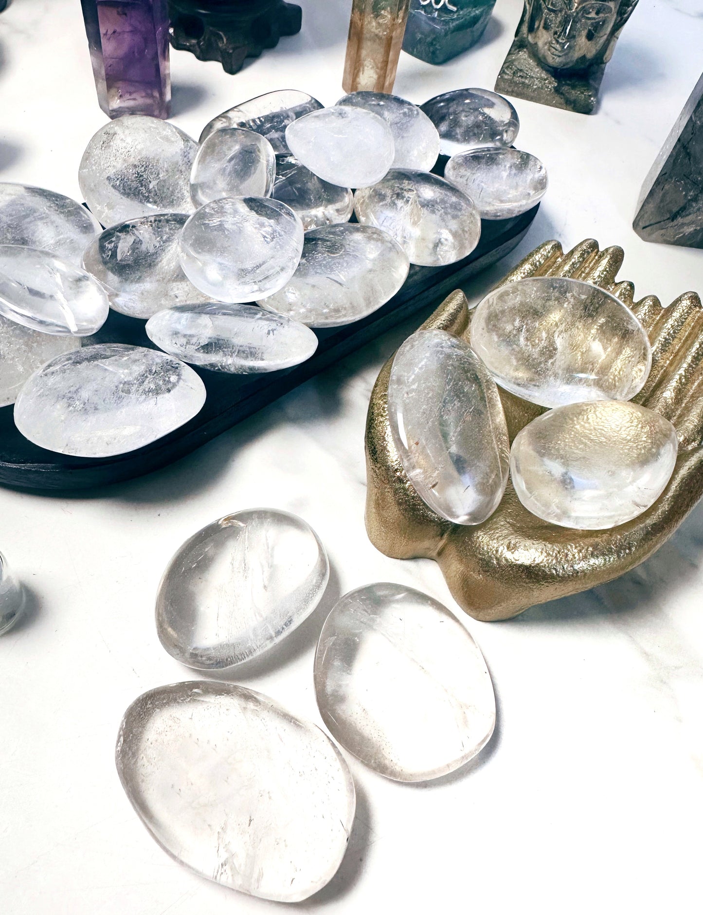 Clear Quartz Palm Stones