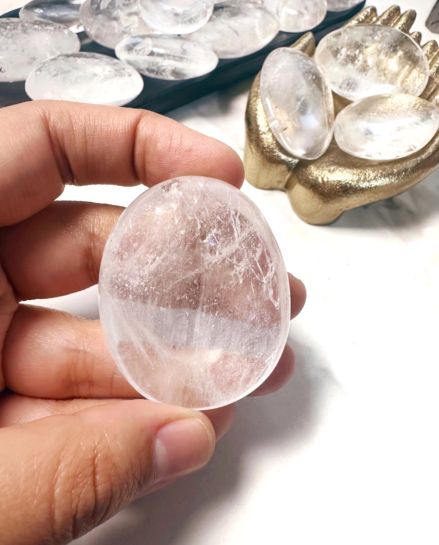 Clear Quartz Palm Stones