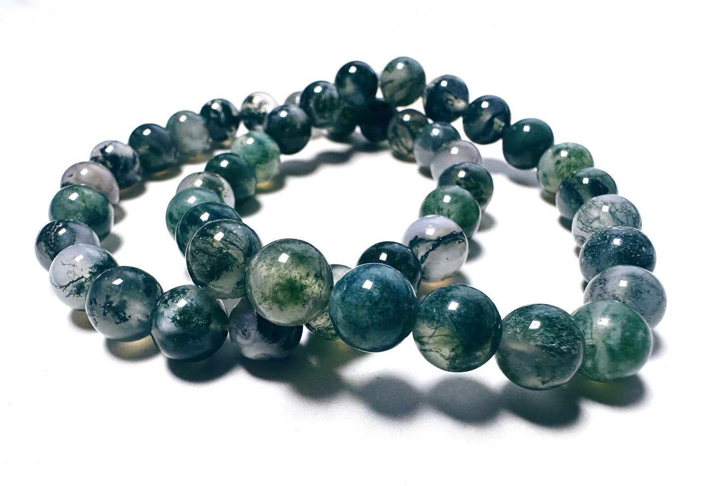 Moss Agate Beaded Bracelet