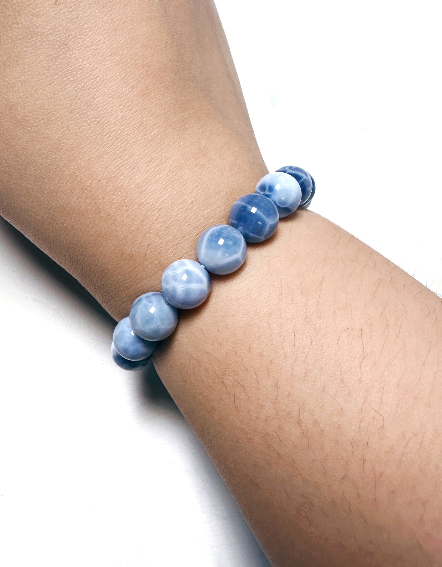 Blue Lace Agate Beaded Bracelet