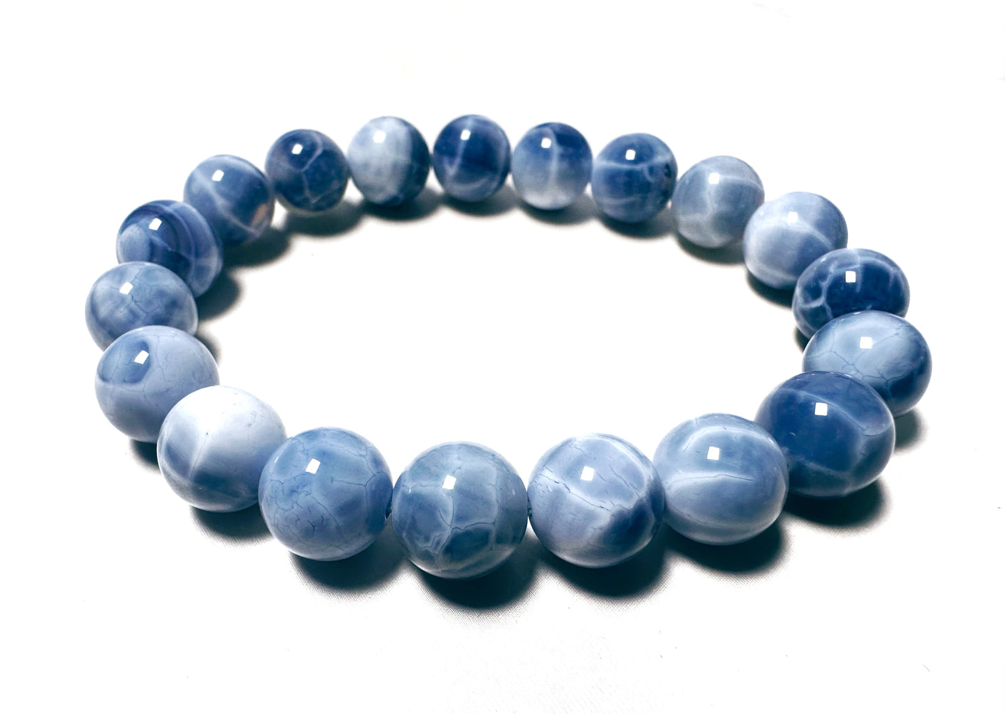 Blue Lace Agate Beaded Bracelet