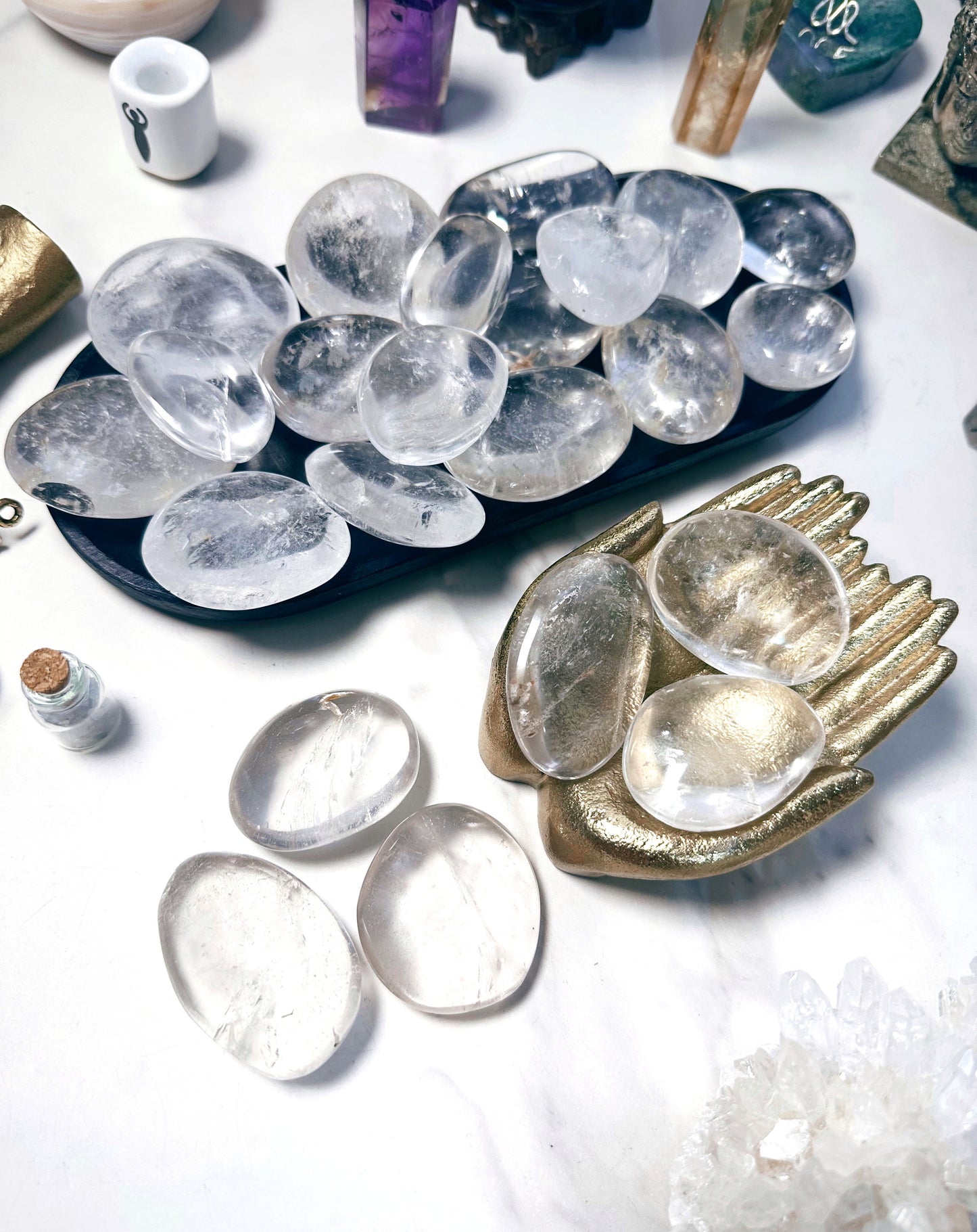 Clear Quartz Palm Stones