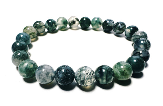 Moss Agate Beaded Bracelet