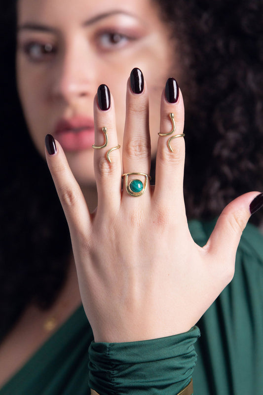 Malachite Geo Ring